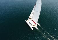 trimarano noleggio barca a vela neel 45 dall'alto